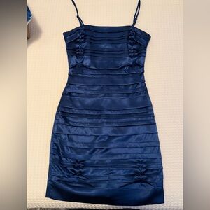 Navy Silk Mini Dress